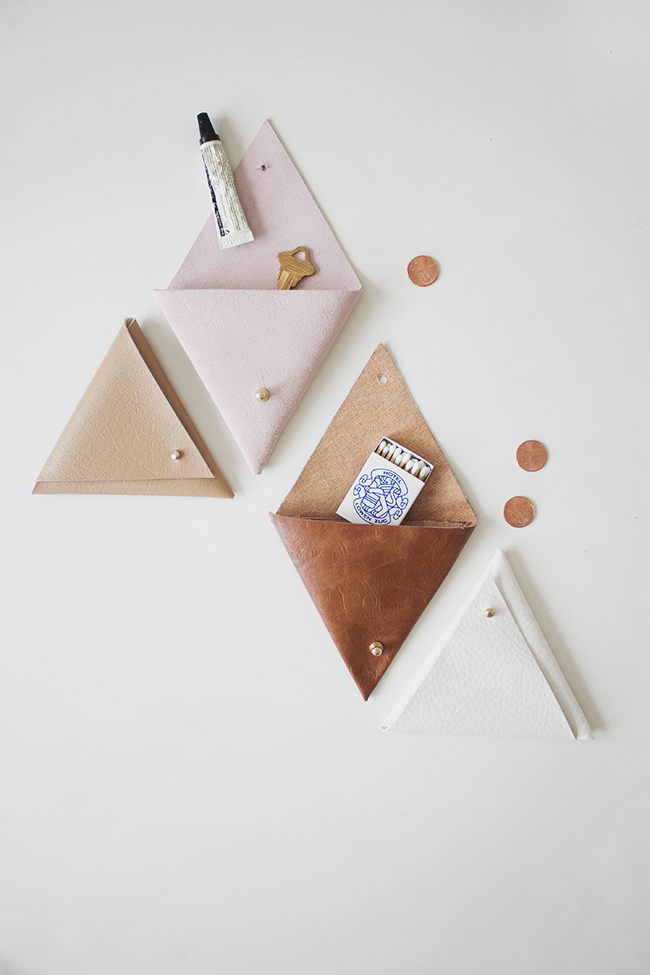 20 Chic DIY Gift Ideas For Her Under $20: aesthetic leather triangle purses