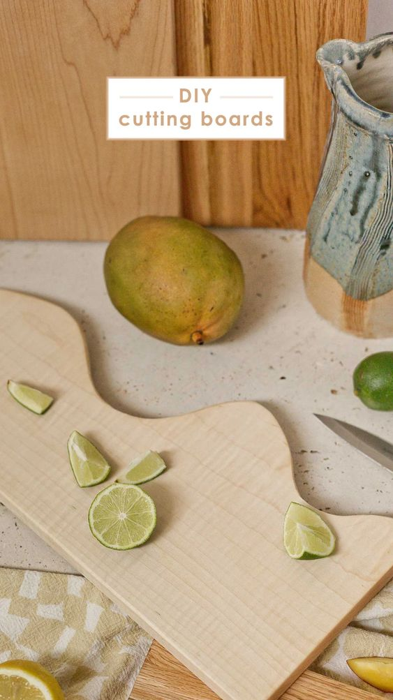 15 Creative DIY gifts for her:  diy hand cut wavy chopping board / food lover gift / cooking gift