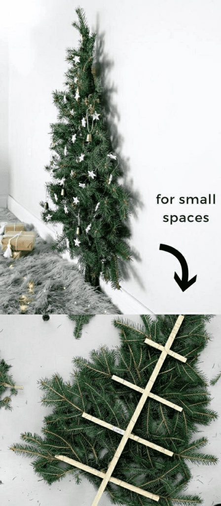 diy flat christmas tree for small spaces