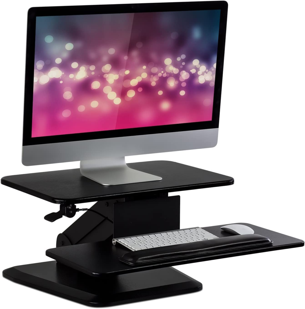 Gift Ideas For People With ADHD: sit/stand desk riser to help with posture & movement during work