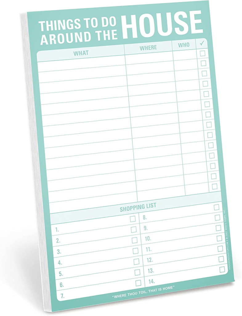ADHD gift ideas: a daily tear-off chore chart to help with household organisation
